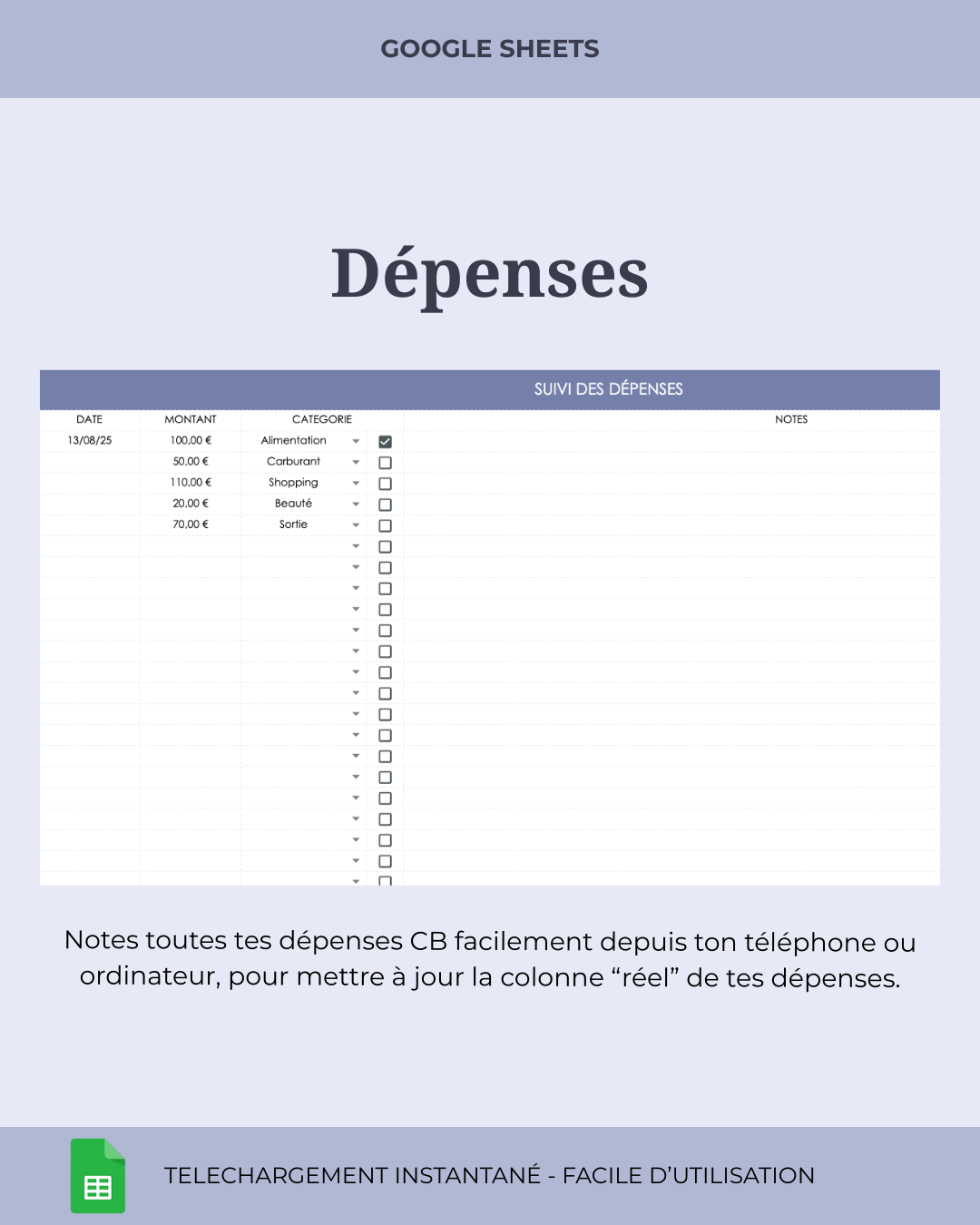 Feuille de calcul budgétaire